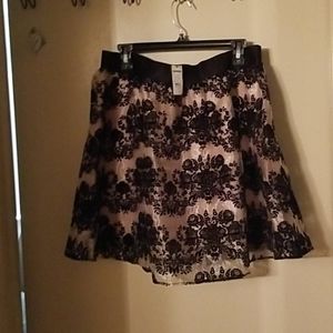 NWT Express black floral skirt